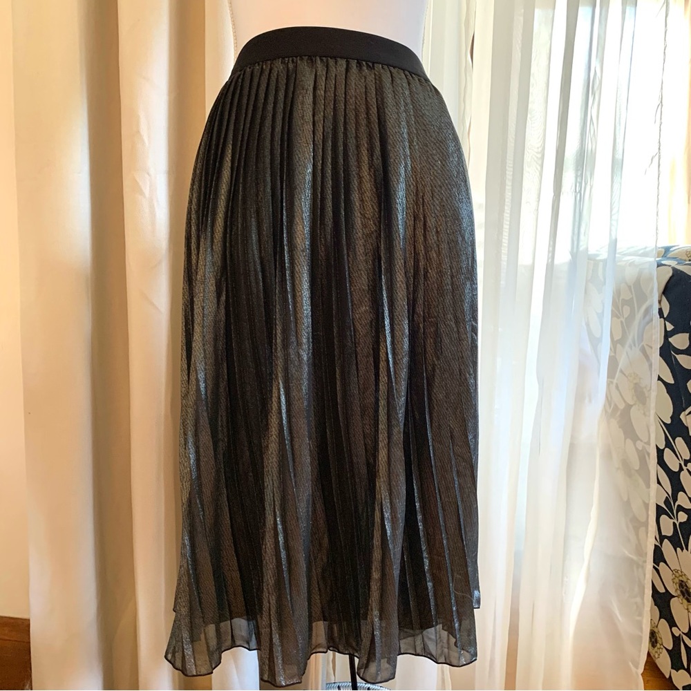 Black Pleated Midi Skirt NWT